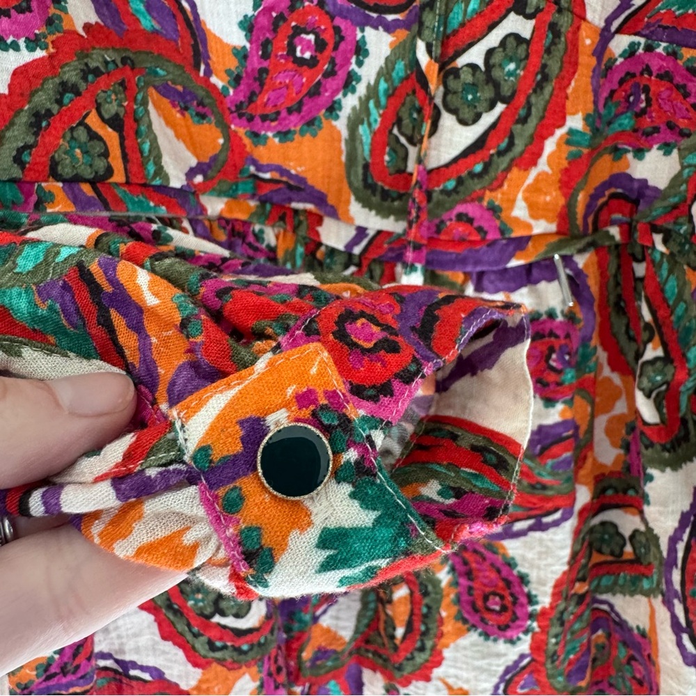 Cache Coeur Balloon Sleeve Maternity Nursing Blouse Latina Multicolor size Large - Picture 9 of 11